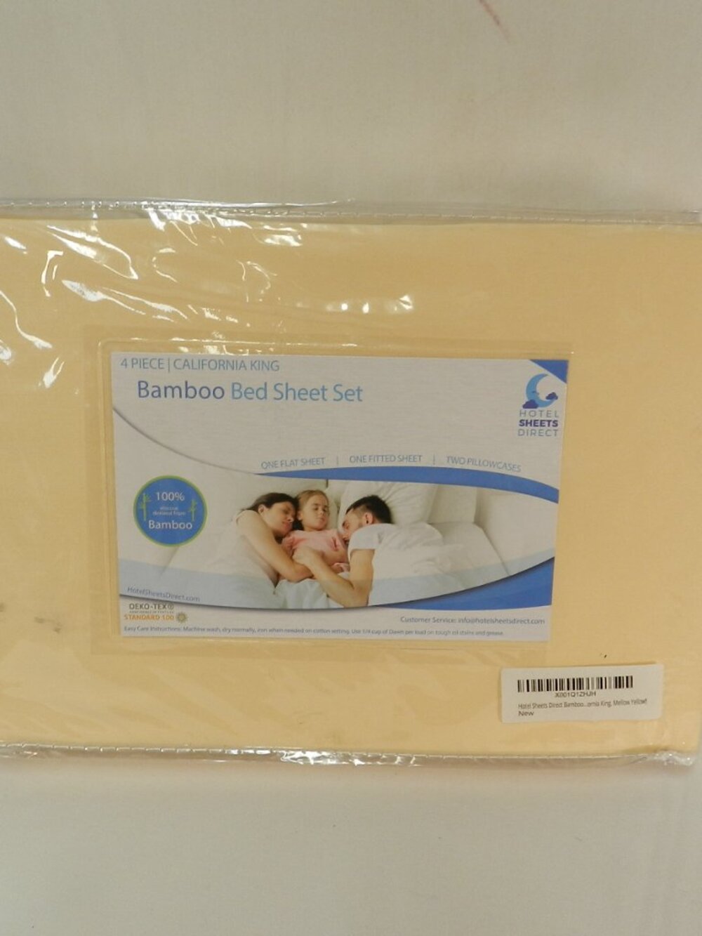 Hotel Sheets Direct 4 Piece California King Bamboo Bed Sheet Set yellow NEW